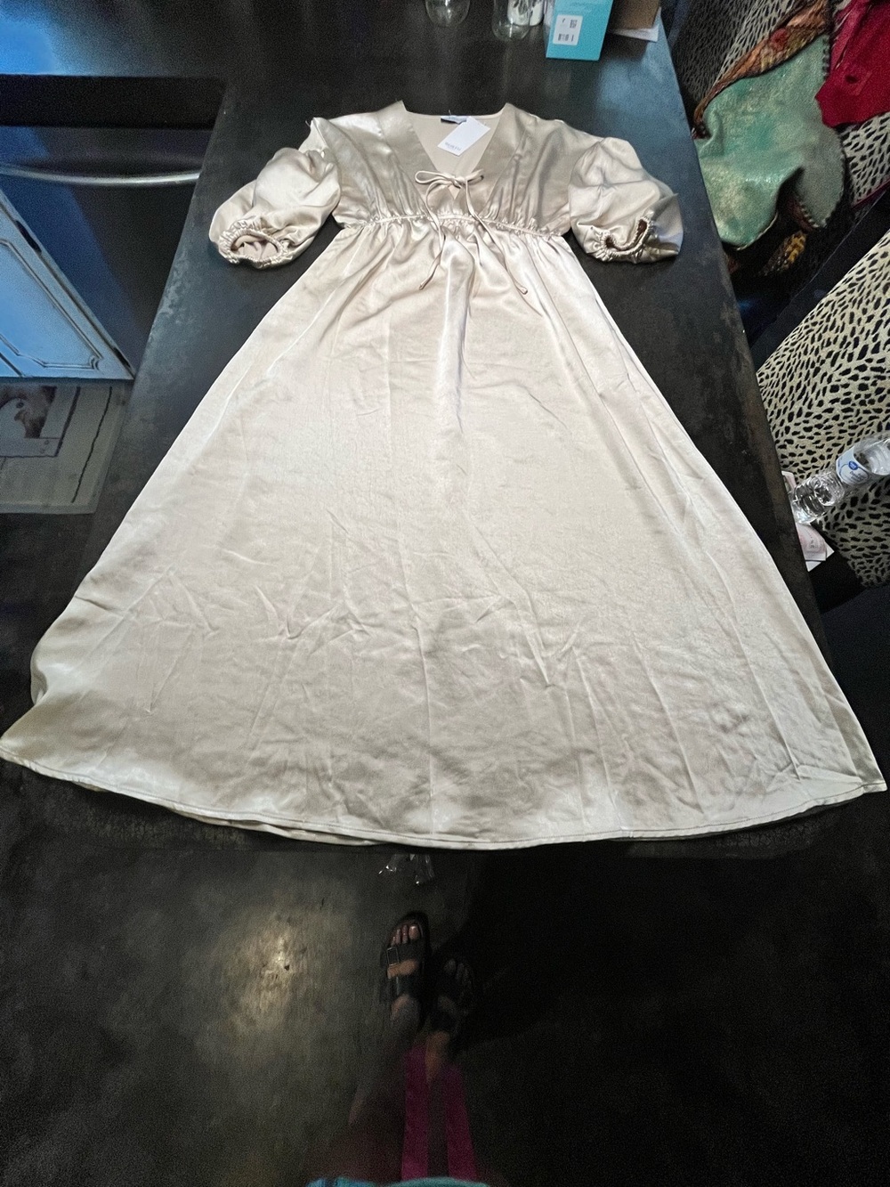 Worth Collective Luxurious Champagne Evening Gown, S generously